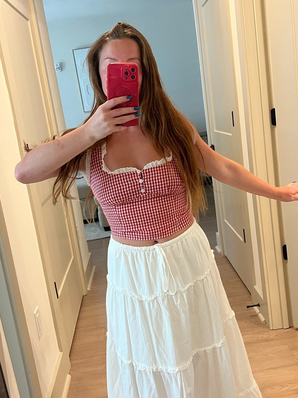 CUTE Coquette Red Gingham Top - Picture 2 of 6